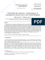 Unravelling The Omnivore: A Field Analysis of Contemporary Musical Taste in The United Kingdom