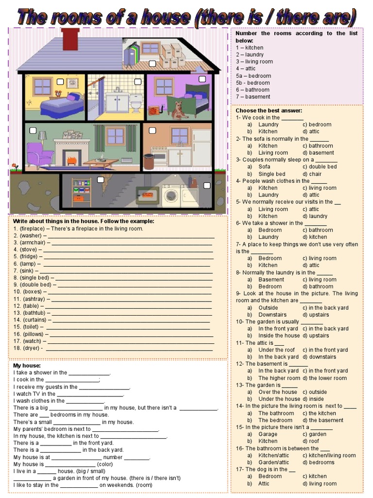 There Is-Are Rooms in The House | PDF | Laundry | Kitchen