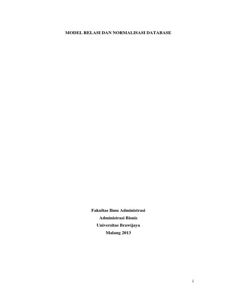 Model Relasi Dan Normalisasi Database | PDF