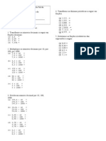 Lista Matematica 8° Ano