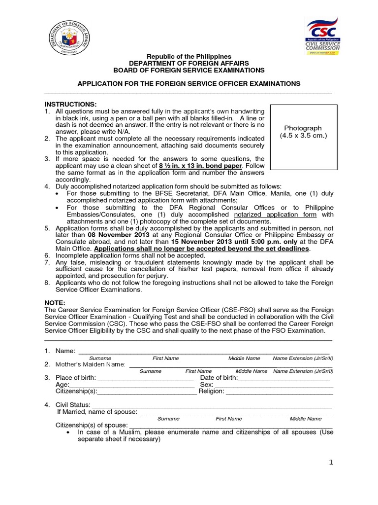 Application Form 2013 CSC Revised Oct9 | PDF