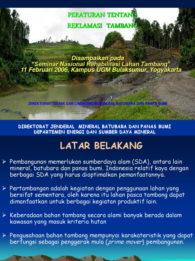 Reklamasi Tambang | PDF