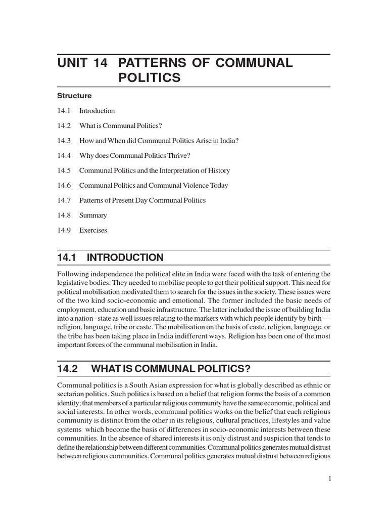 The Rise and Implications of Communal Politics in India | PDF | Hindu ...