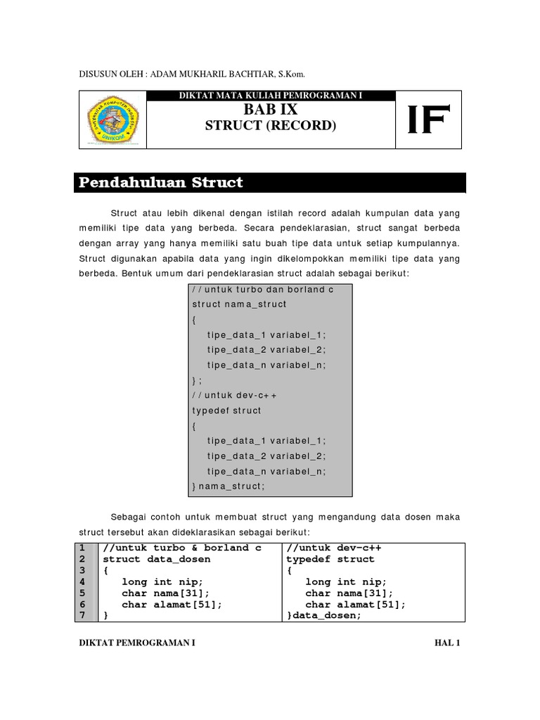 Belajar C++ Struct | PDF