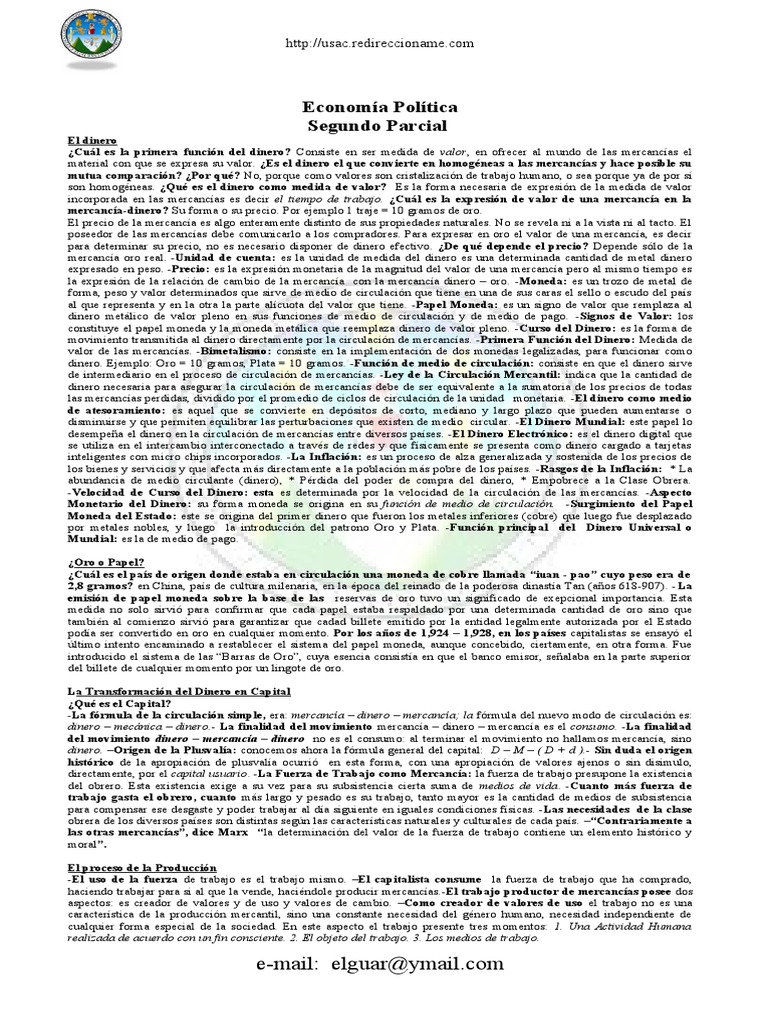 Funciones y Tipos de Dinero en Economía | PDF | Bienes | Dinero