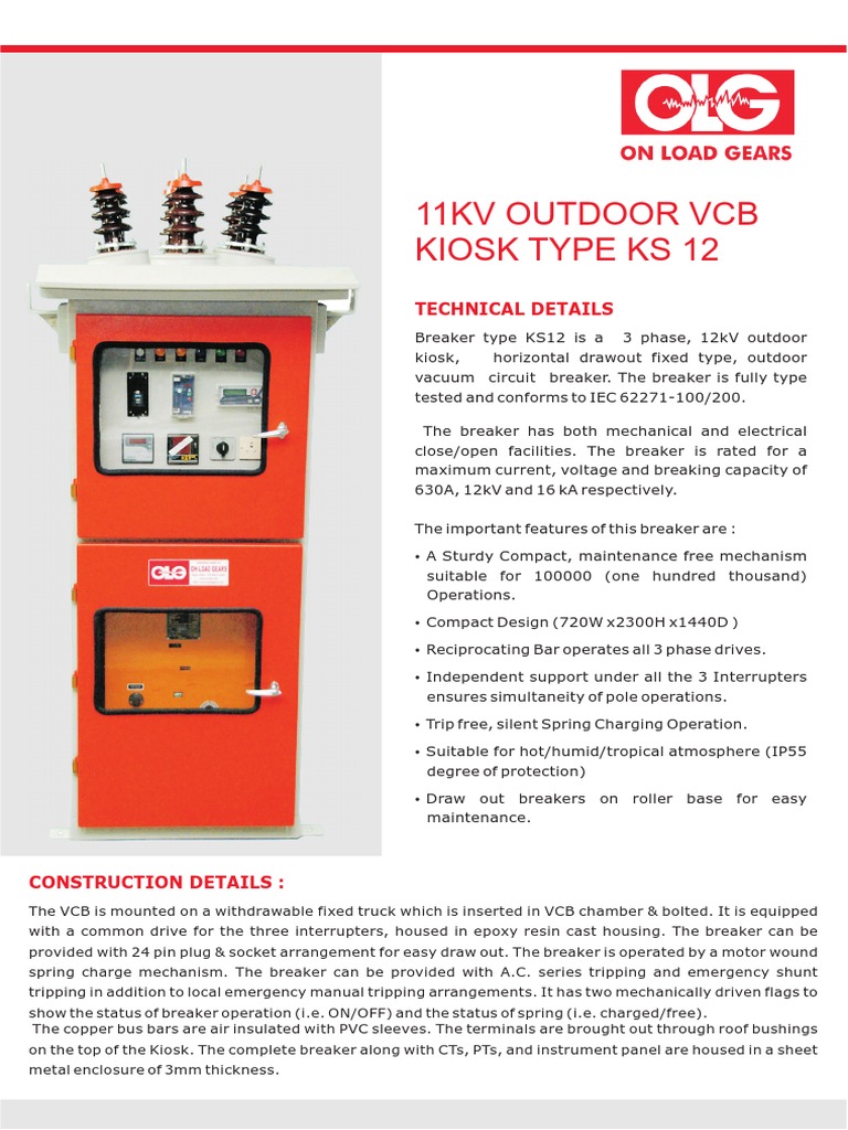 11kV Outdoor VCB Kiosk KS12 Overview | PDF | Ac Power Plugs And Sockets ...