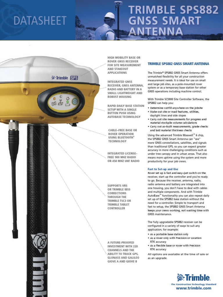 Trimble SPS 882 Smart Antenna | PDF | Radio | Mobile Technology