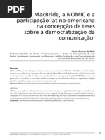 MacBride, a NOMIC e a participação latino-americana na concepção de teses sobre a democratização da comunicação