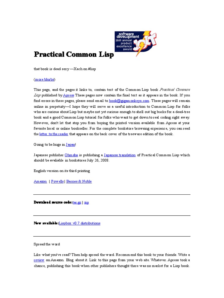 Practical Common Lisp | PDF