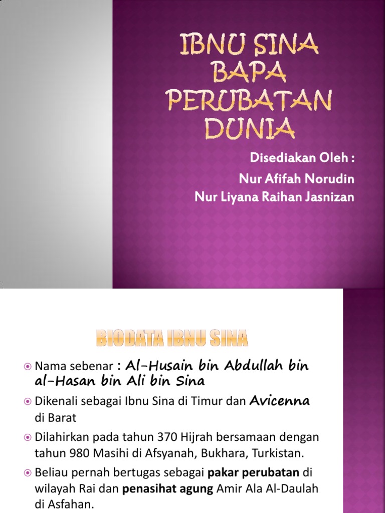 Karangan Ibnu Sina Bapa Perubatan