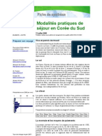 Modalités pratiques de séjour en Corée du Sud 2008