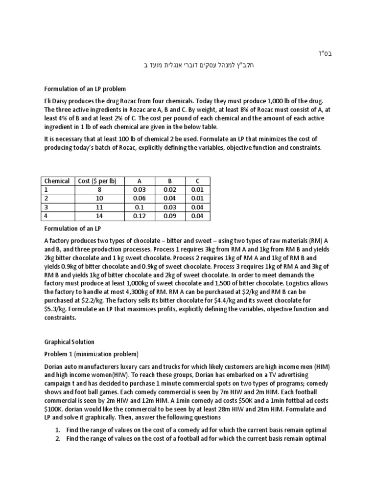 Dissertation linear programming picture