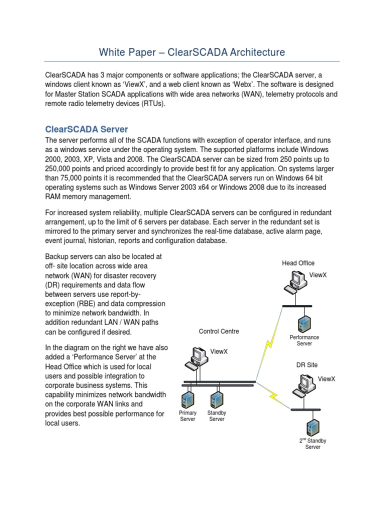ClearSCADA Architecture Overview | PDF | Server (Computing) | Scada
