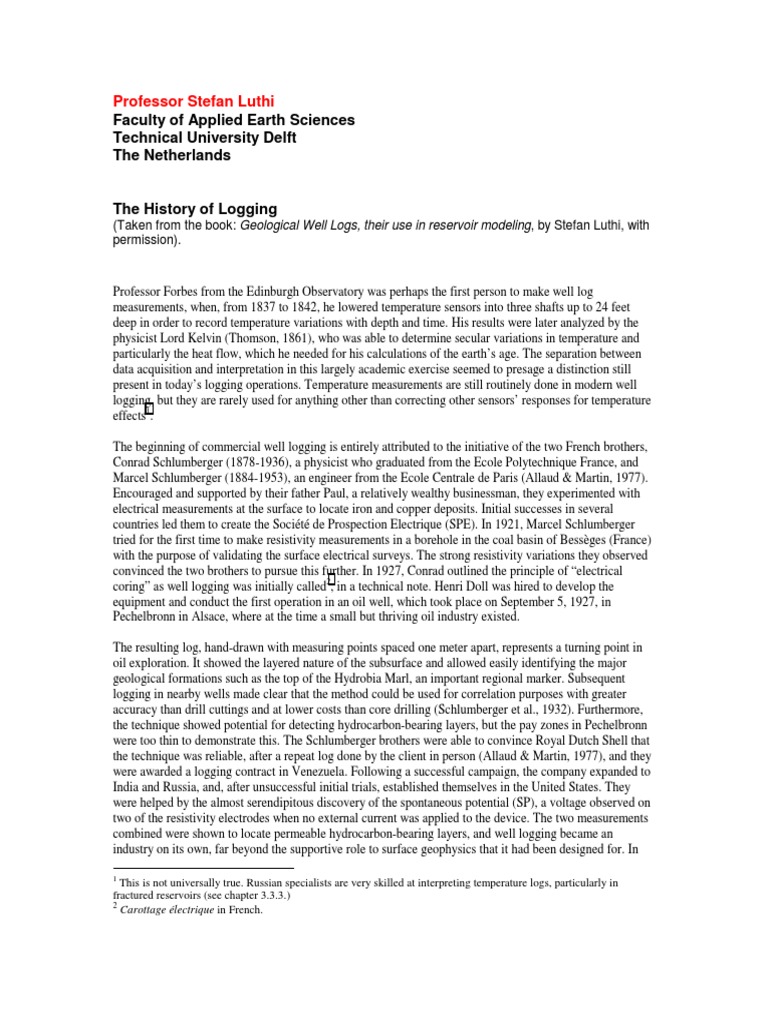 History of Logging | PDF | Science | Geology