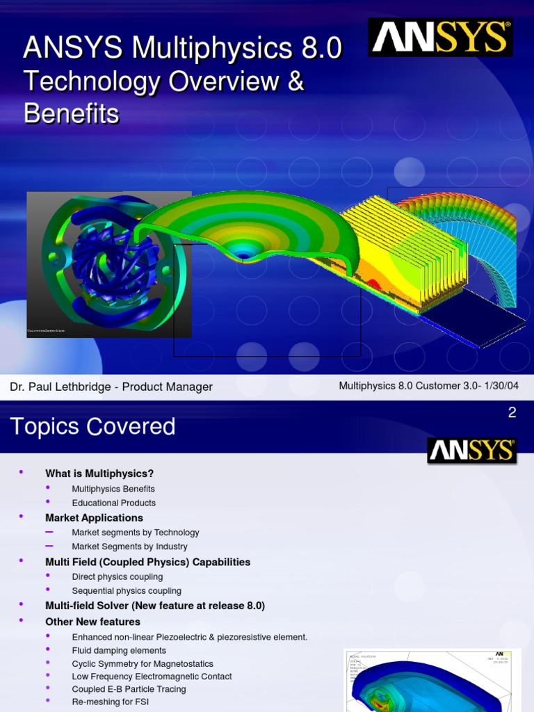 ANSYS Multiphysics 8.0 Overview & Benefits | PDF | Fluid Dynamics ...