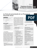 La Forma de Presentación de Un Proyecto de Desarrollo Social