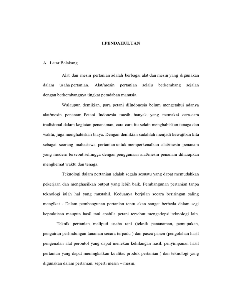 Makalah Alat  Dan Mesin  Pertanian  Pdf  Berbagai Alat 