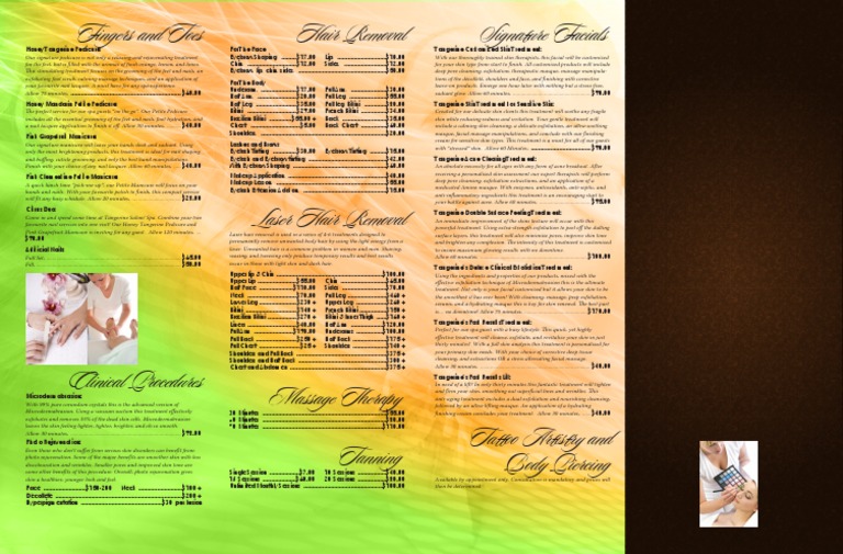 WO38282 Tangerine Menu 2 PDF Acne Vulgaris Massage