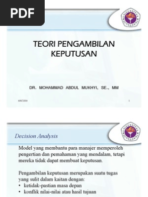 Contoh Soal Dan Jawaban Teori Keputusan - Jawaban Buku
