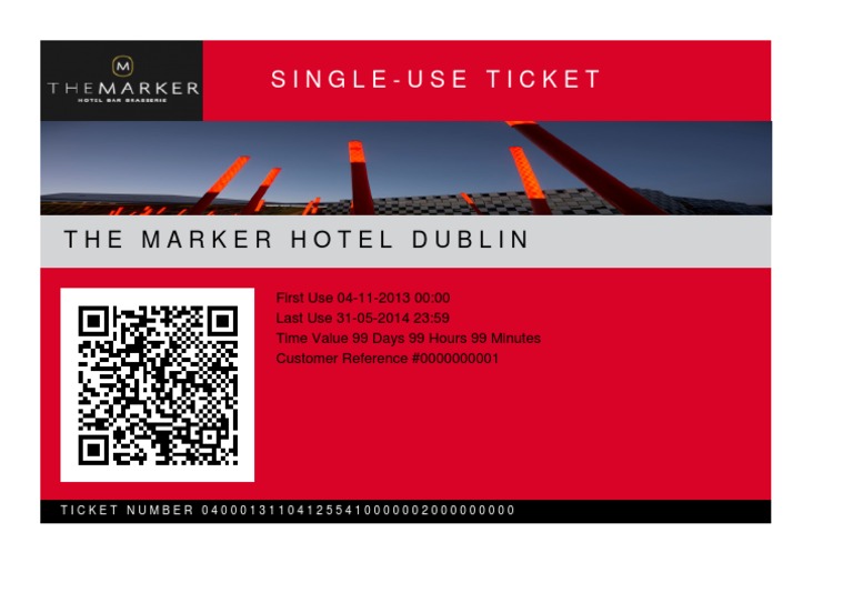 Single-Use Ticket for Marker Hotel | PDF