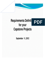 Requirements Definition For Your Capstone Projects: September 11, 2012