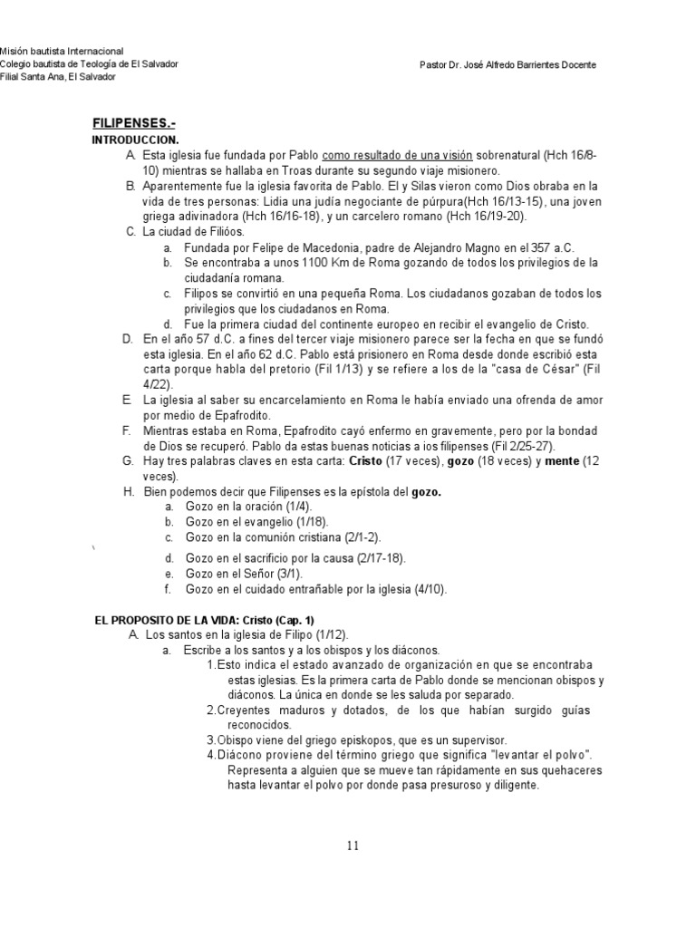 La Epístola del Gozo: Filipenses Explicada | PDF | Epístola a los ...