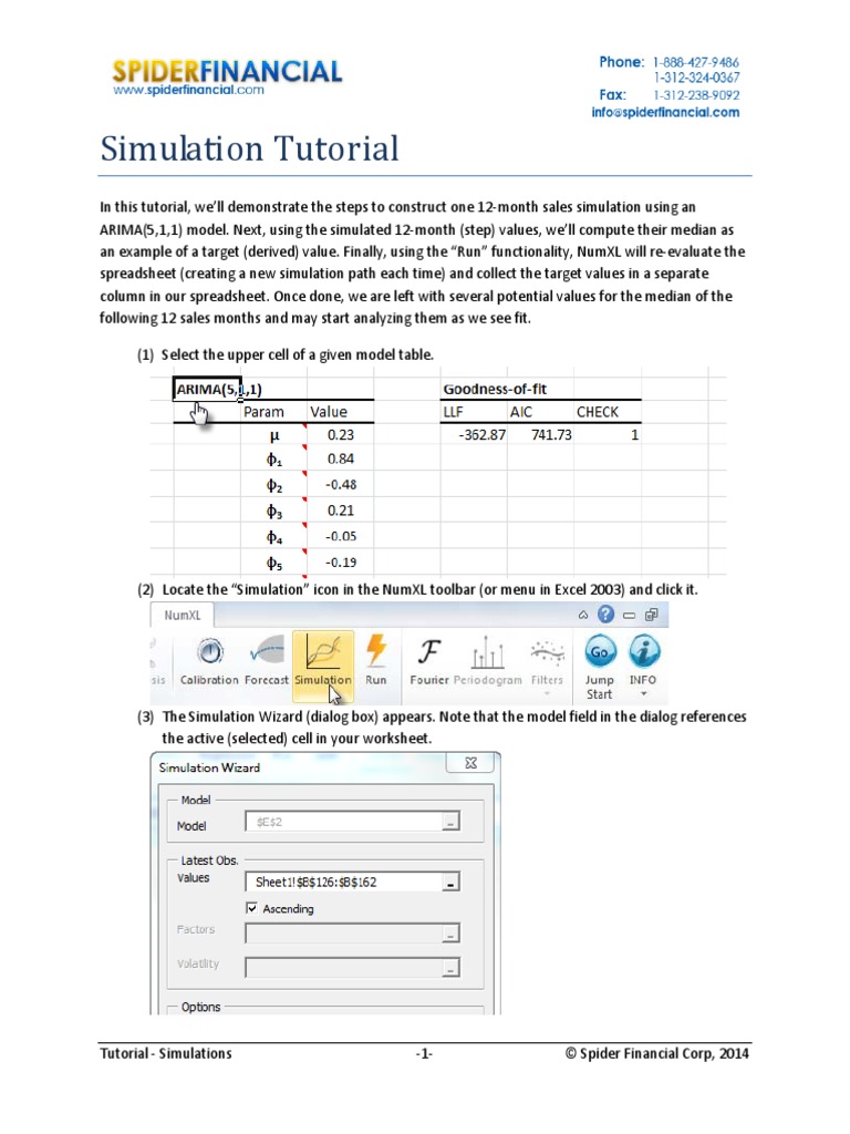 Time Series Simulation Tutorial in Excel Spreadsheet Simulation