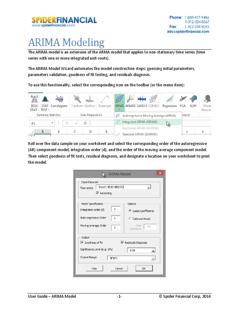 ARIMA Modeling & Forecast in Excel PDF Autoregressive Integrated