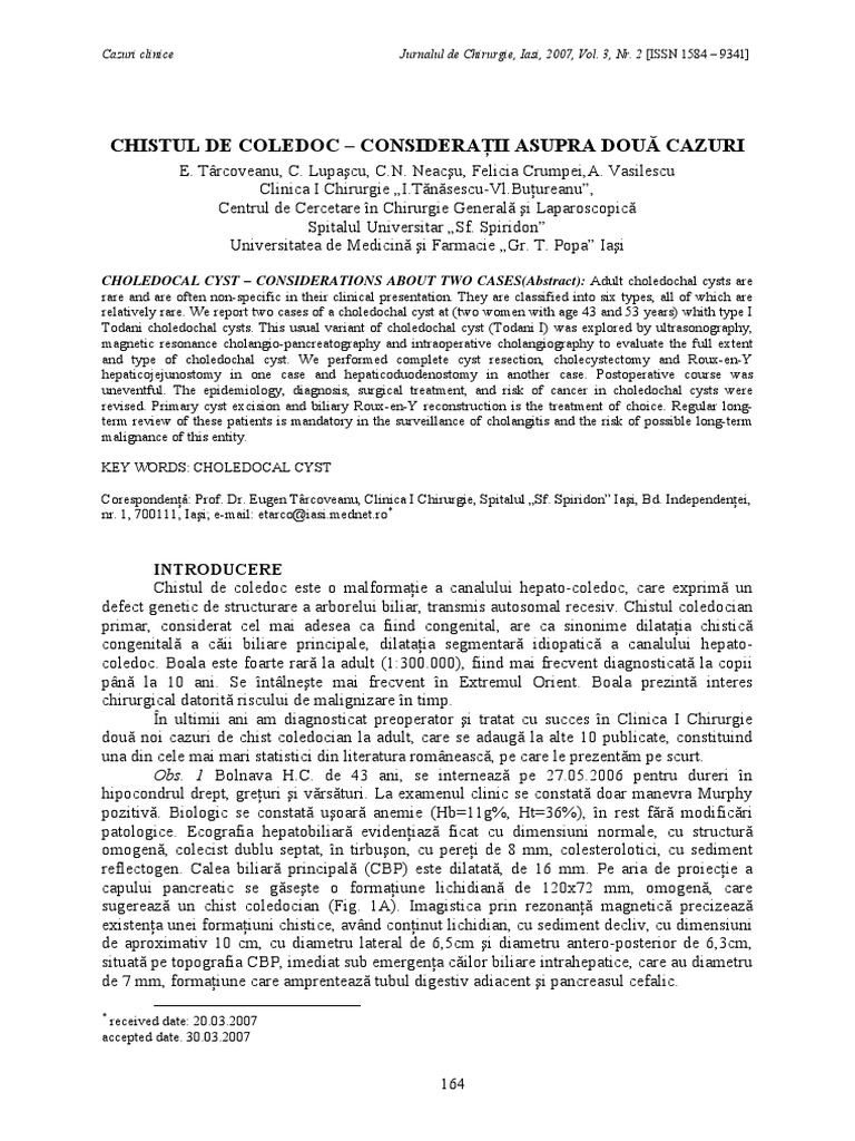 Choledochal Cyst Case Studies | PDF | Gastroenterology | Medical ...