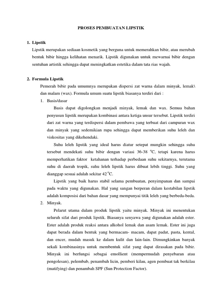 184720404 Proses Pembuatan Lipstik