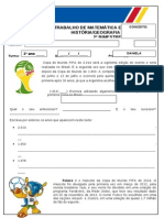 Trabalho Interdisciplinar Hist-Geo e Matematica - 2 Bimestre - 3 Ano - 2014 - 5,0