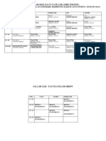 Orar Departamentul de Educație Fizică Și Sport, An Universitar 2013 - 2014