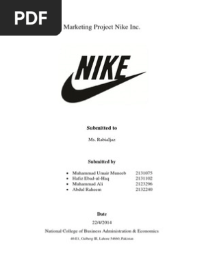 project report on nike brand
