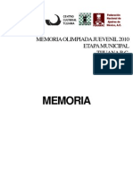 Memoria Olimpiada Juevenil 2010 Etapa Municipal Tijuana B.C.