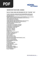 Norstar Feature Codes