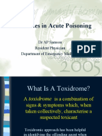 Toxidromes in Acute Poisoning: DR AP Samson Resident Physician Department of Emergency Medicine