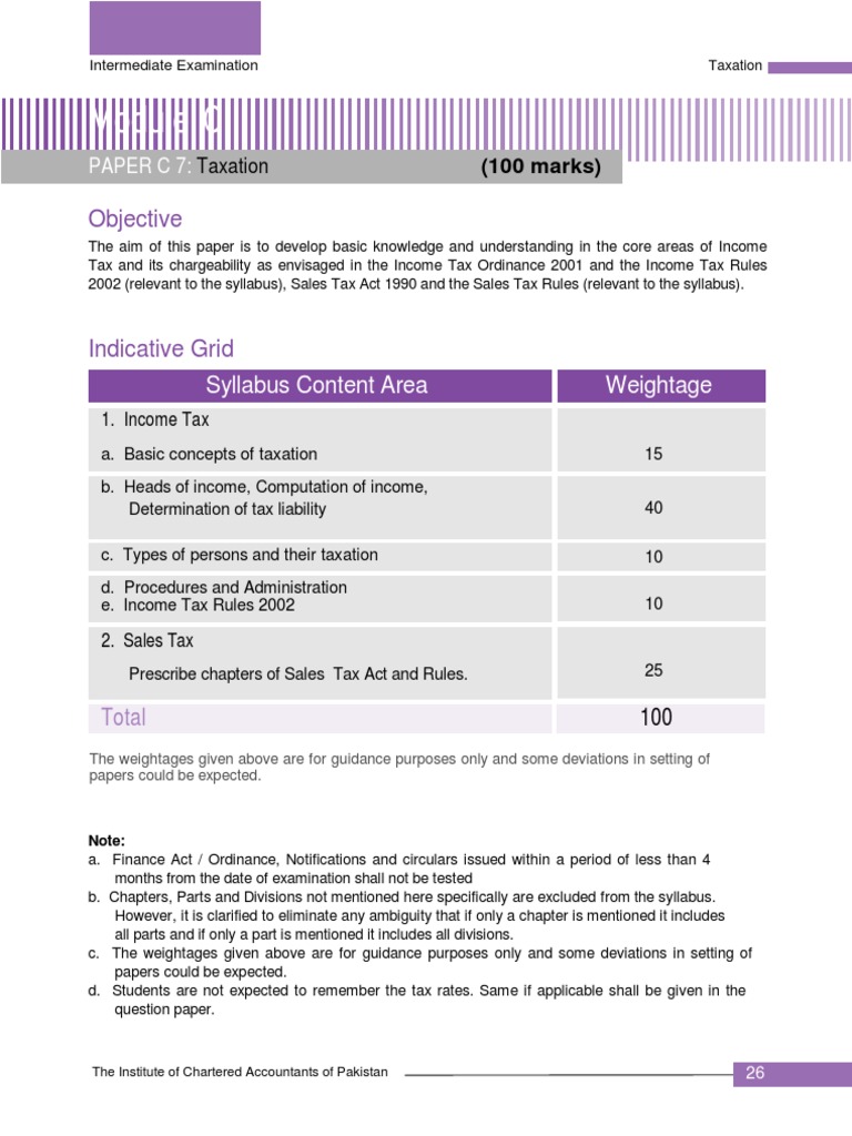 Tax Syllabus Taxes Government Finances