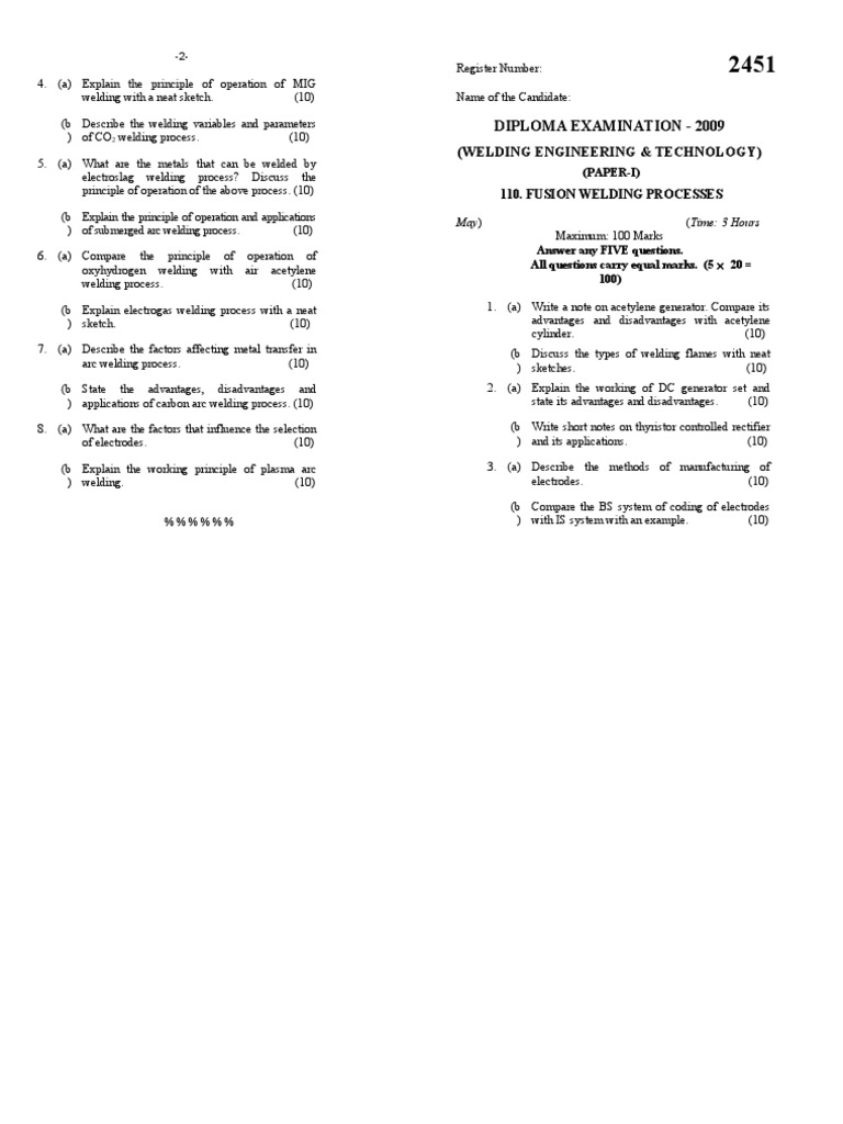Fusion Weld Questions | PDF | Welding | Construction