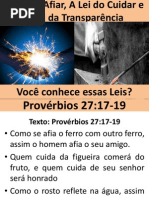 A lei do Afiar, A lei do Cuidar e a Lei da Transparência - Provérbios 27:17-19.pptx
