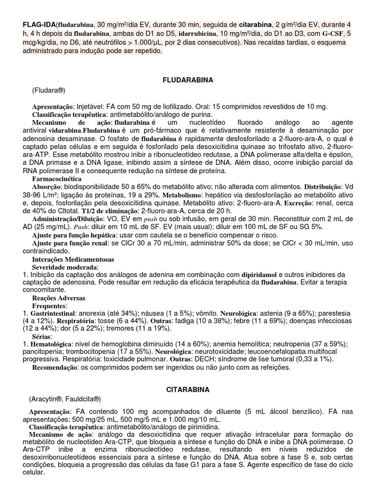 Flag Ida Regimen Pdf _ IDA-FLAG (idarubicin, fludarabine, cytarabine, G ...