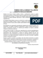 Nuestro Compromiso Con La Unidad Y El Apoyo Al Presidente Nicolás Maduro