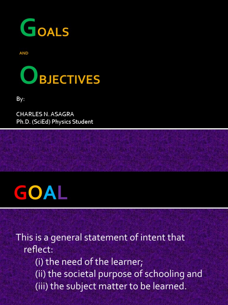 Curriculum Goals and Objectives Overview | PDF | Learning | Teachers