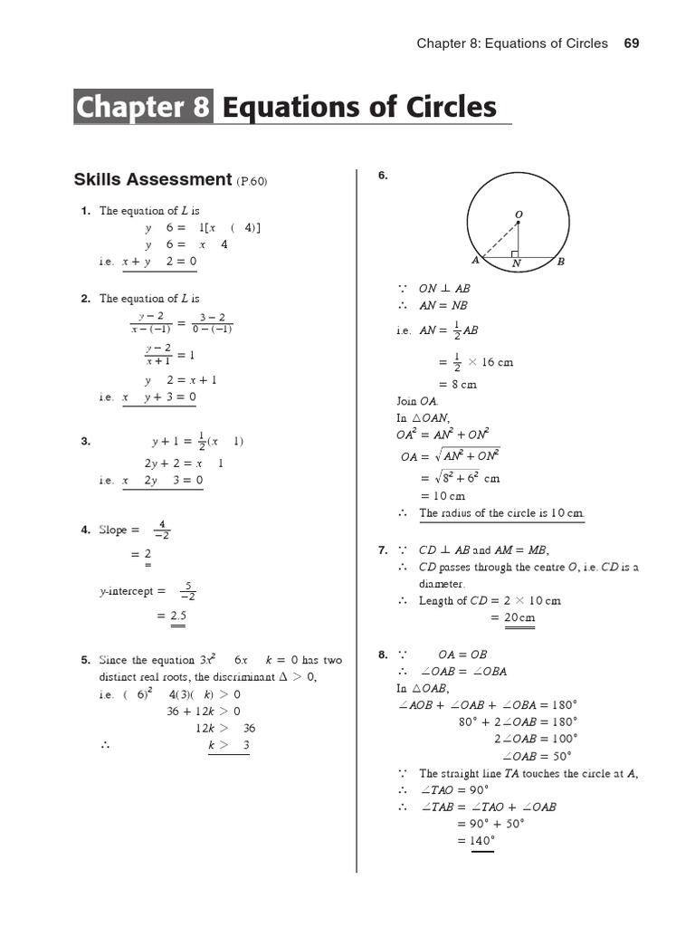 Equations of Circles Explained | PDF | Circle | Line (Geometry)
