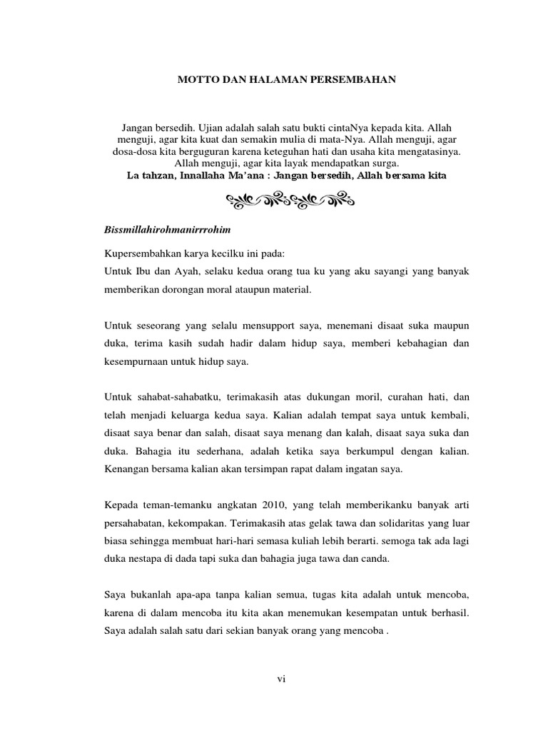 Motto Lembar Persembahan Pdf