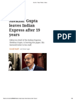 Shekar Gupta Farewell Letter