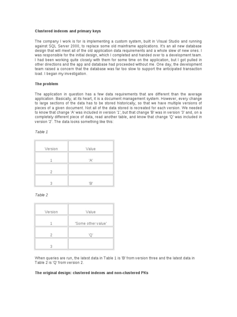 SQL Server Performance Testing | PDF | Databases | Database Index