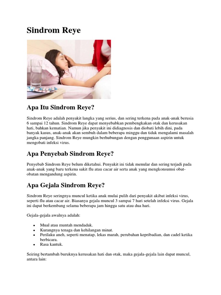 Sindrom Reye | PDF | Kesehatan Holistik | Gaya Hidup