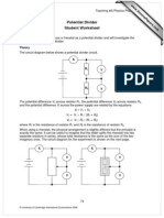 Potential Divider Student Worksheet: Theory