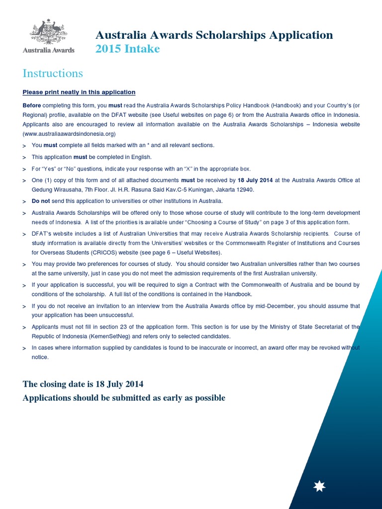 220636476 Australia Awards Scholarship Form Doctor Of Philosophy