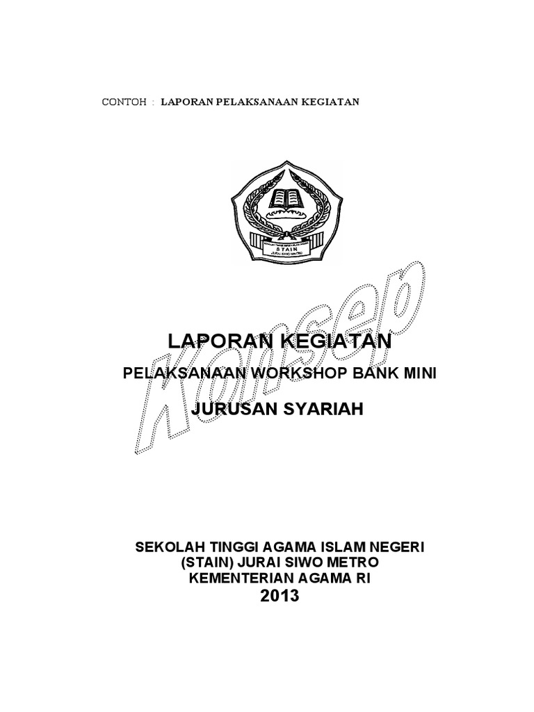 Contoh Cover Laporan Kegiatan | PDF